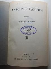 11 K 143 : Aeschyli Cantica (1907)