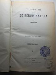 11 K 50-1/2 : De rerum natura libri sex (1874)