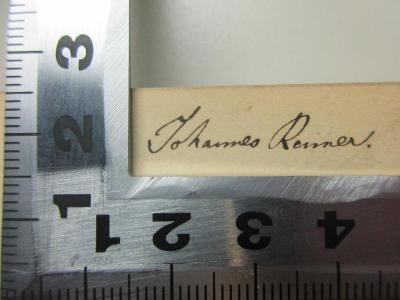 11 K 59-3 : Halicarnasensis antiquitatum Romanarum quae supersunt (1867);- (Renner, Johannes), Von Hand: Autogramm; 'Johannes Renner.'. 