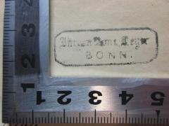 - (Dieterich, Albrecht), Stempel: Name, Ortsangabe; '[?]
Bonn'. 
