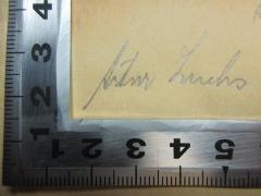 - (Luchs, Artur), Von Hand: Autogramm; 'Artur Luchs'. 