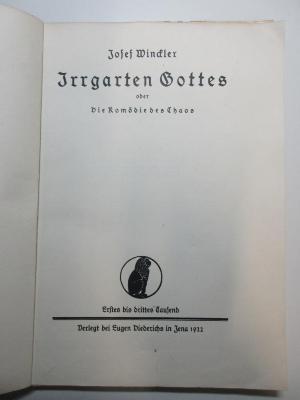 15 L 305 : Irrgarten Gottes oder die Komödie des Chaos (1922)