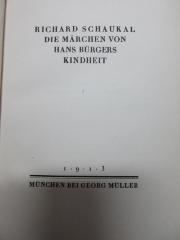 15 L 506 : Die Märchen von Hans Bürgers Kindheit (1913)