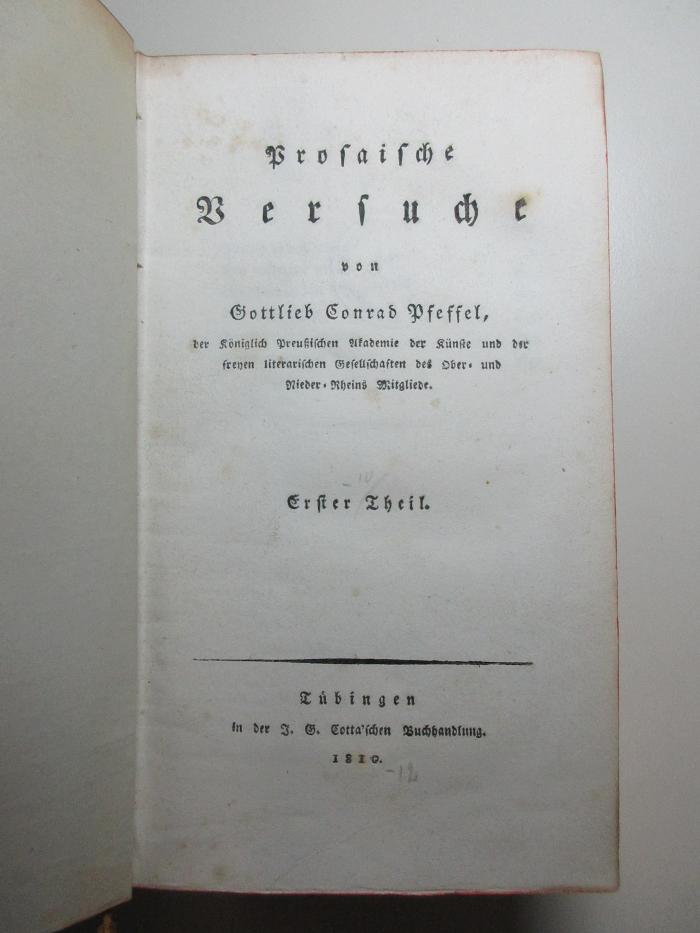 15 L 575-1/2 : Prosaische Versuche (1810)