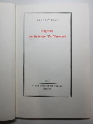 15 L 661&lt;2&gt; : Tagebuch merkwürdiger Verführungen (1924)