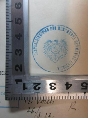16 B 395 : Petrus Diaconus und die Monte Cassineser Fälschungen : ein Beitrag zur Geschichte des italienischen Geisteslebens im Mittelalter (1909);- (Holder-Egger, O.), Stempel: Name, Wappen; 'Generaldirection der Monumenta Germaniae Historica'. 