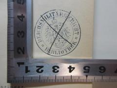 - (Reichsmilitärgericht Bibliothek), Stempel: Name, Wappen; 'Reichsmilitärgericht 
Bibliothek'. 