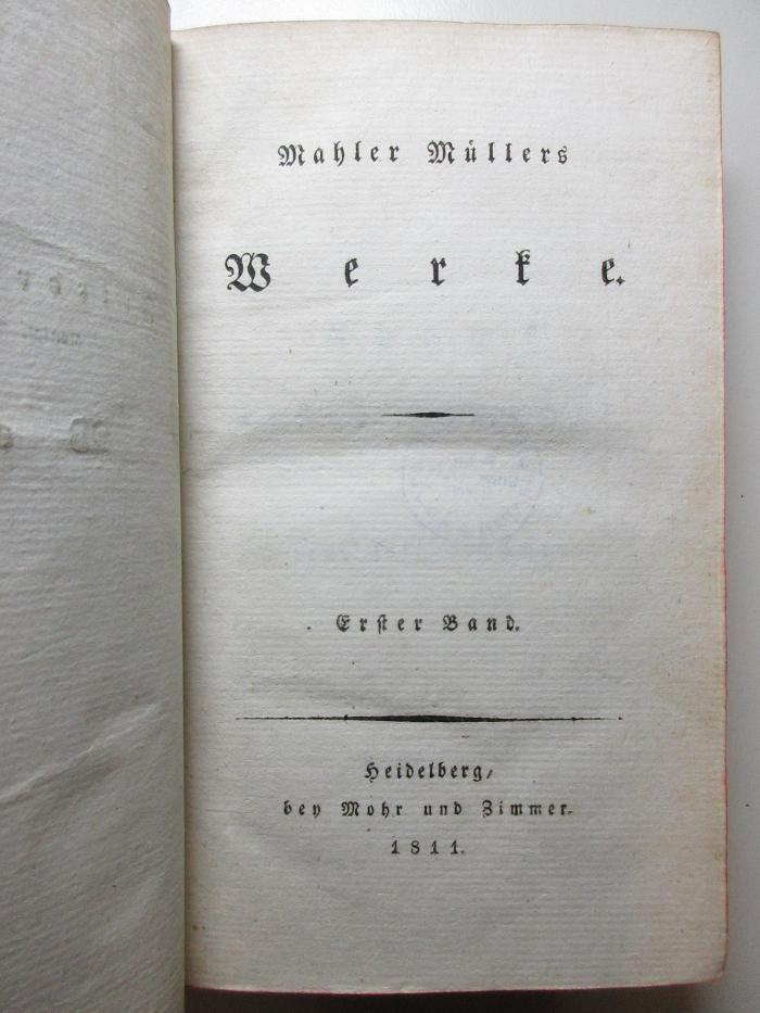 11 L 127-1 : Mahler Müllers Werke (1811)