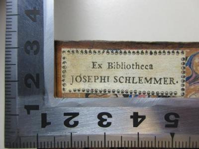 - (Schlemmer, Josephi), Etikett: Name, Nummer; 'Ex Bibliotheca
Josephi Schlemmer.'. ;11 L 127-1 : Mahler Müllers Werke (1811)
