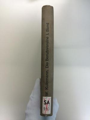 SA 993 a1 (ausgesondert) : Die Berufsvereine. Geschichtliche Entwicklung der Berufsorganisationen der Arbeitnehmer und Arbeitgeber aller Länder Deutschland I Einleitung - Organisation der Arbeitnehmer I (Öffentliche Beamte, Freie Berufe, Privatangestellte) (1908)