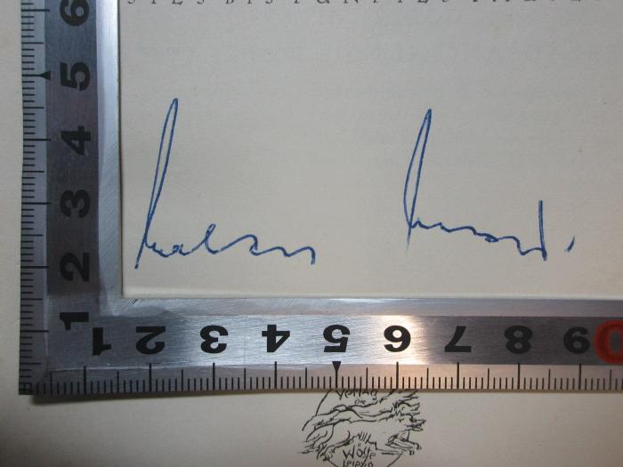 - (unbekannt), Von Hand: Autogramm; '[?]'. ;15 L 547 : Herz der Zeit : Verse (1924)