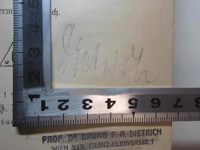 - (Dietrich, Bruno F. A.), Von Hand: Autogramm; 'Dietrich'. ;16 L 168&lt;2&gt; : Sagen der mittleren Werra, der angrenzenden Abhänge des Thüringer Waldes, der Vorder- und der Hohen Rhön, sowie aus dem Gebiete der fränkischen Saale (1891)