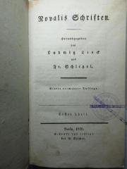11 L 466&lt;4&gt;-1/2 : Novalis Schriften (1826)