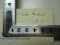 - (Eckert, Victor), Von Hand: Autogramm, Datum; 'Victor Eckert
1913.'. 