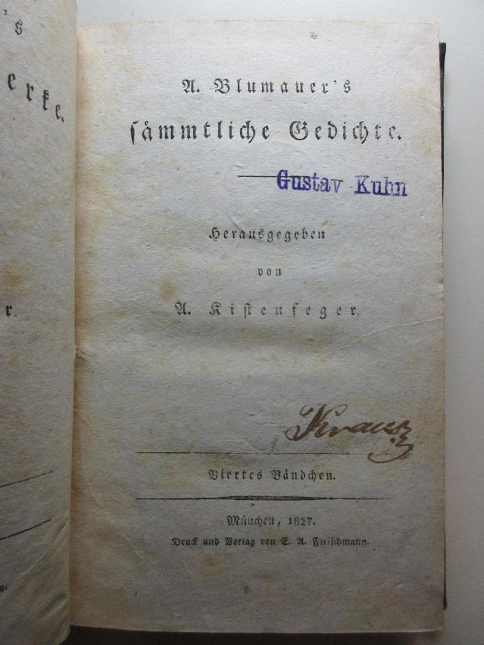 16 L 124-4/6 : A. Blumauer's sämmtliche Gedichte (1827)
