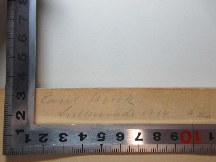 16 L 406 : Martin Opitz (1923);- (Storck, Paul), Von Hand: Autogramm, Datum; 'Paul Storck
Lichtenrade 1924 A IIIa'. 