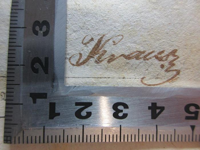 -, Von Hand: Autogramm; 'Kraus[?]';16 L 124-4/6 : A. Blumauer's sämmtliche Gedichte (1827)