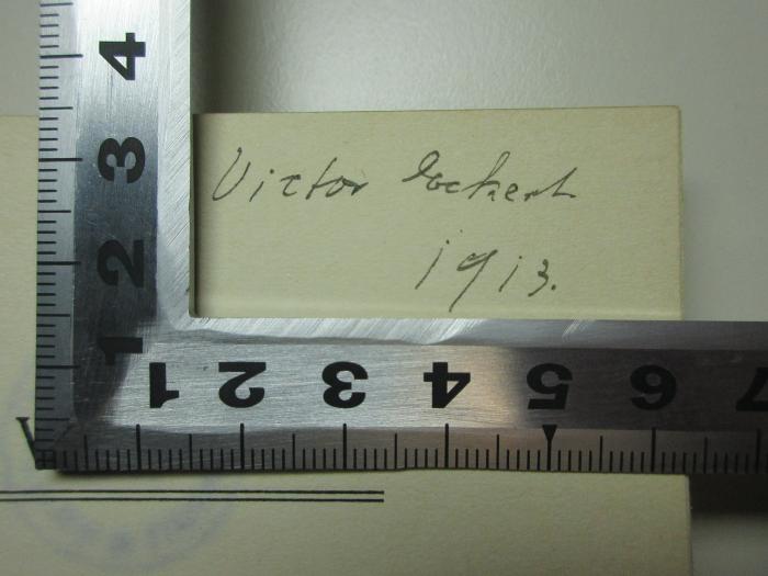 - (Eckert, Victor), Von Hand: Autogramm, Datum; 'Victor Eckert
1913.'. ;11 M 162 : Shakespeares Hamlet : ein Sexualproblem (1913)