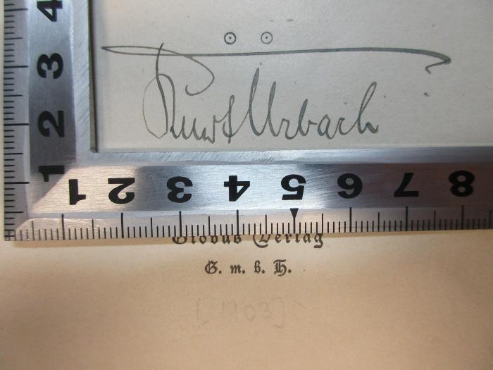 - (Urbach, Kurt), Von Hand: Autogramm; 'Kurt Urbach'. ;18/82/17610(6)-22 : Neuer deutscher Novellenschatz (1903)