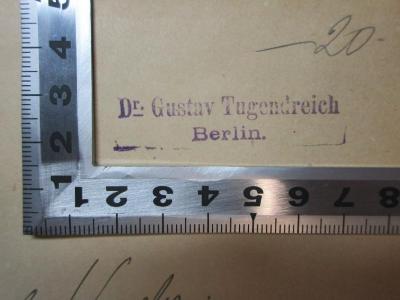 - (Tugendreich, Gustav), Stempel: Name, Ortsangabe; 'Dr. Gustav Tugendreich
Berlin.'. ;11 X 114&lt;2&gt; : Vorlesungen über Shakespeare's Hamlet gehalten an der Universität zu Berlin (1893)