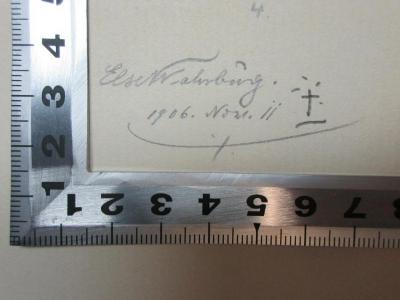 - (Wahrburg, Else), Von Hand: Autogramm, Datum; 'Else Wahrburg
1906. Nov. ii'. ;11 N 90 : Die 7 Prinzessinnen. Alladine und Palomides. Der Tod des Tintagiles (1900)