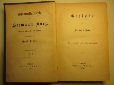 17 L 402-1/2 : Gedichte und Gesammelte Werke (1874)