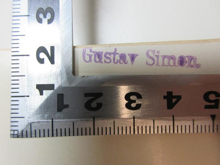 - (Simon, Gustav), Stempel: Name; 'Gustav Simon.'. ;11 X 563 : Der schwarze Papst : das Leben des Ignatius von Loyola (1937)