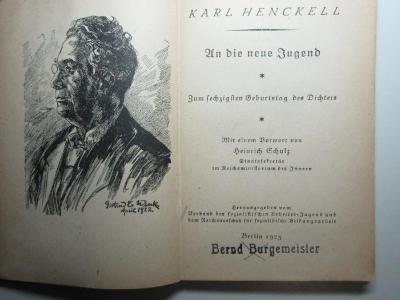 17 L 379 : An die neue Jugend : zum 60. Geburtstag der Dichters (1923)