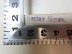 - (Simon, Gustav), Stempel: Name; 'Gustav Simon.'. 