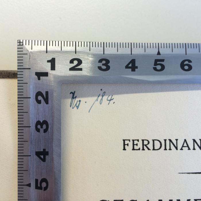 B 976 / 11 b : Gesammelte Reden und Schriften. Das System der erworbenen Rechte II, 1 (1920);-, Von Hand: Signatur; 'No. 184.'