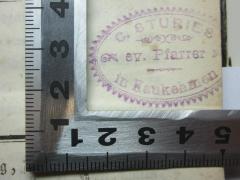 - (Sturies, C.), Stempel: Name, Ortsangabe; 'C. Sturies
ev. Pfarrer
in Kaukehmen'. 