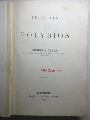 12 K 112-1 : Die Studien des Polybios (1890)