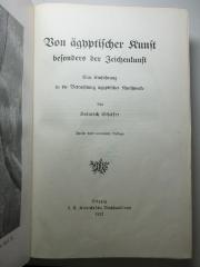 12 H 379&lt;2&gt; : Von ägyptischer Kunst, besonders der Zeichenkunst : eine Einführung in die Betrachtung ägyptischer Kunstwerke (1922)