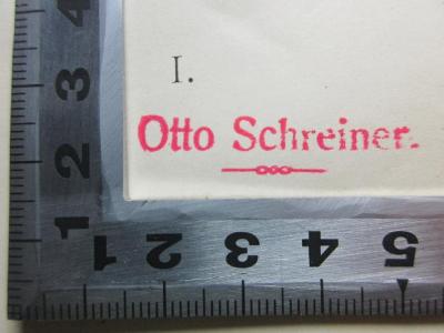 - (Schreiner, Otto), Stempel: Name; 'Otto Schreiner.'. ;12 K 112-1 : Die Studien des Polybios (1890)