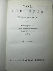 11 P 117 : Vom Judentum : ein Sammelbuch (1913)