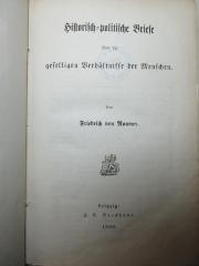 13 A 181 : Historisch-politische Briefe über die geselligen Verhältnisse der Menschen (1860)
