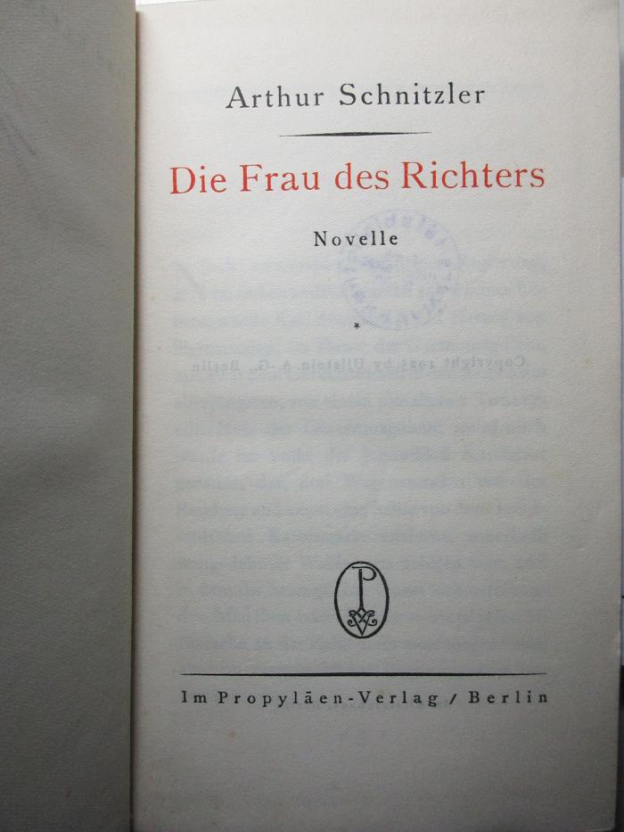 12 X 85 : Die Frau des Richters : Novelle (1925)