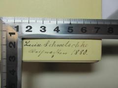 - (Schwetschke, Luise), Von Hand: Autogramm; 'Luise Schwetschke
Weihnachten 1880.'. 