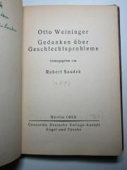 13 G 613&lt;4&gt; : Gedanken über Geschlechtsprobleme (1922)