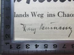 - (Neumann, Franz Leopold), Von Hand: Autogramm; 'Franz Neumann[?]'. 