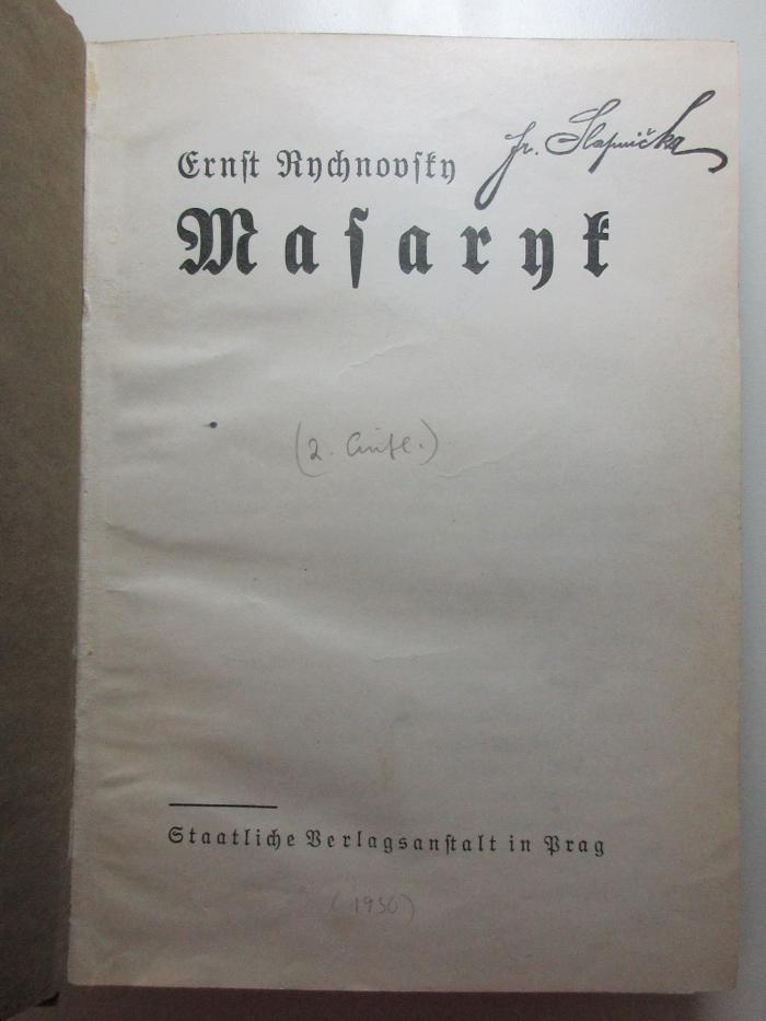 13 F 157&lt;2&gt; : Masaryk (1930)