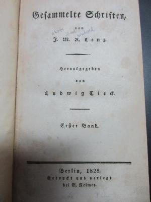 13 L 2-1 : Gesammelte Schriften (1828)