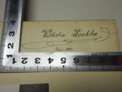 - (Koehler, Wilhelm), Von Hand: Autogramm, Datum; 'Wilhelm Koehler
Juli 1903'. 