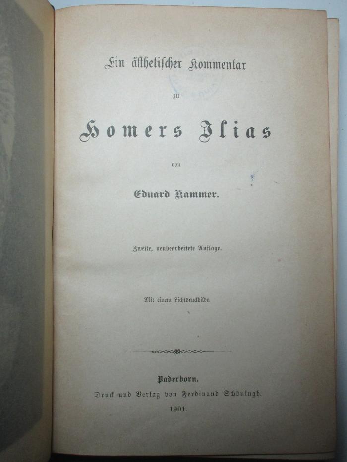 13 K 79&lt;2&gt; : Ein ästhetischer Kommentar zu Homers Ilias (1901)