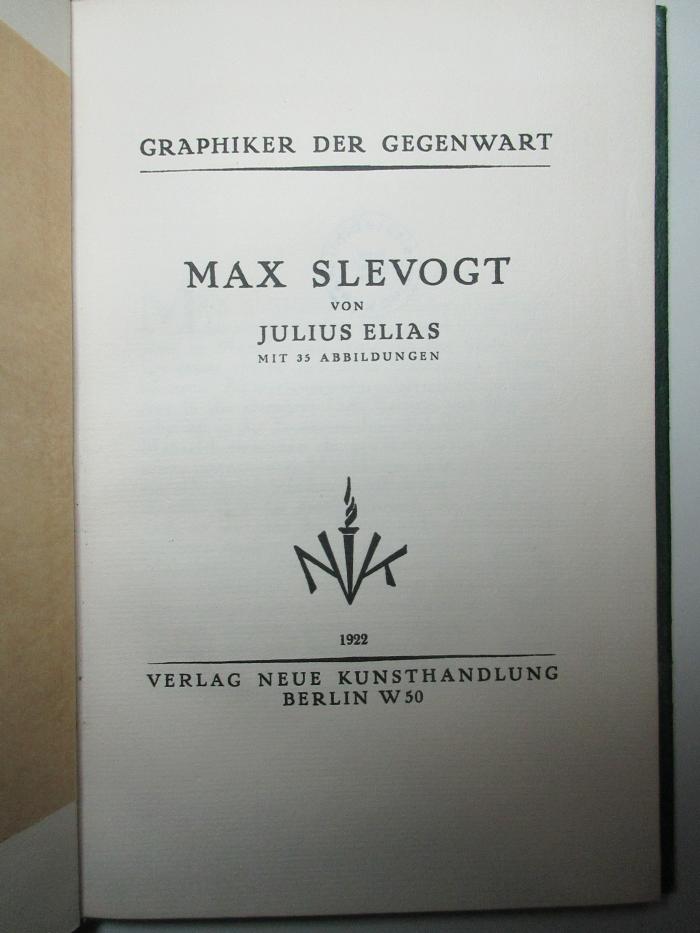 13 H 401 : Max Slevogt (1922)