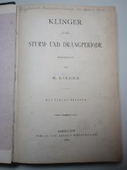 13 L 5-1 : Klinger in der Sturm- und Drangperiode (1880)