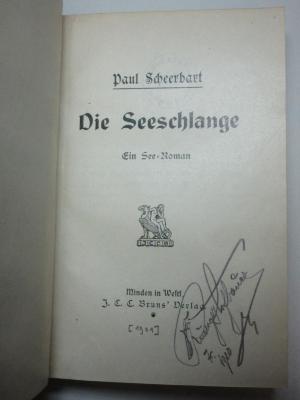 13 L 412 : Die Seeschlange : ein See-Roman (1901)