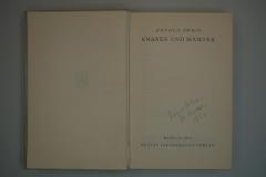 - (Cohn, Hans), Von Hand: Ortsangabe, Name; 'Hans Cohn
Dt. Krone'. 