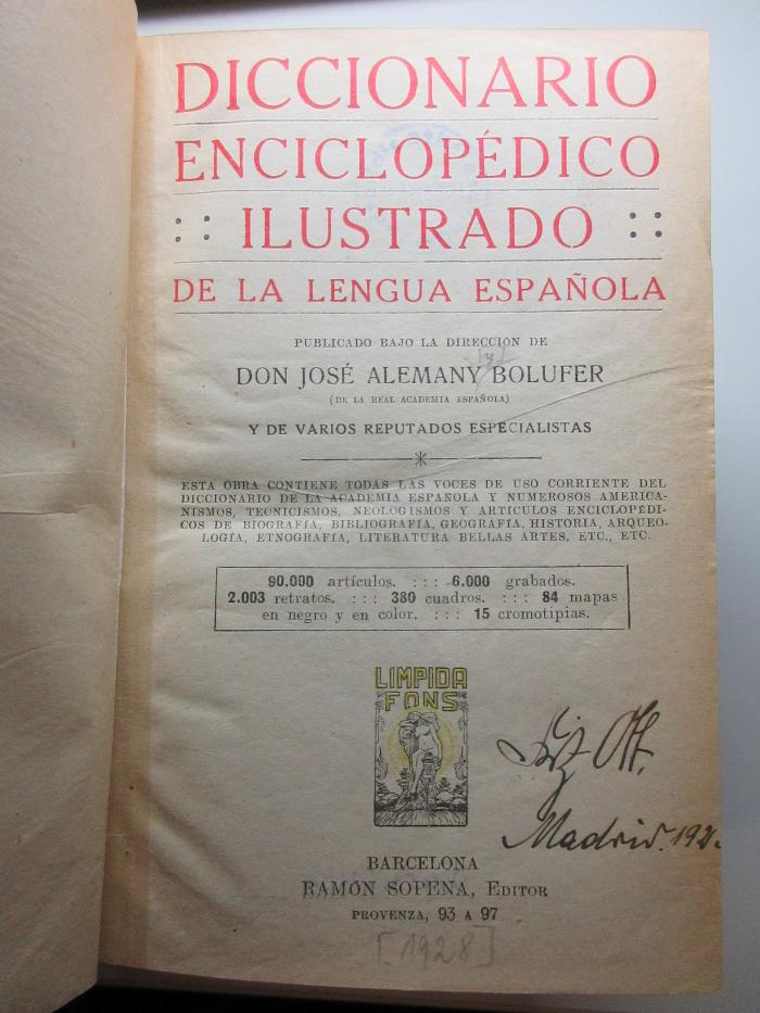 13 N 121 : Diccionario enciclopédico ilustrado de la lengua española