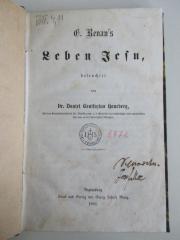14 B 137 : E. Renan's Leben Jesu (1864)